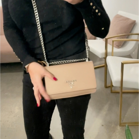 Prada Blush Mixed Saffiano and Lamb Leather Crossb - Picture 10 of 10